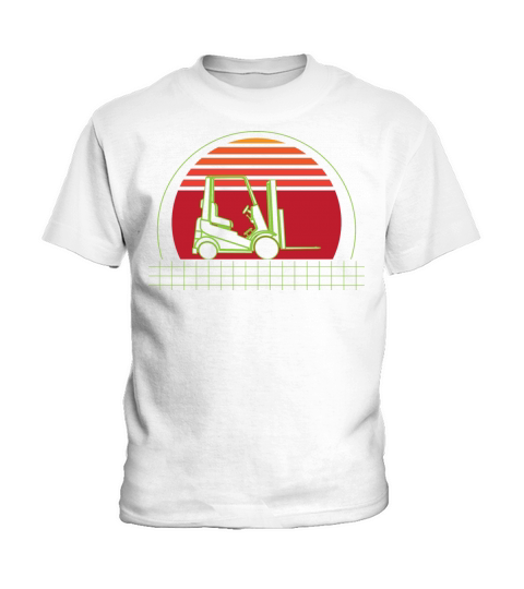 Retro 80 Style Forklift Operator Kids T-Shirt