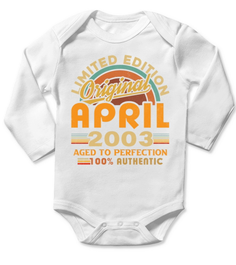 2003 April Vintage Born in 2003 April Gift Long Sleeve Baby One-Piece