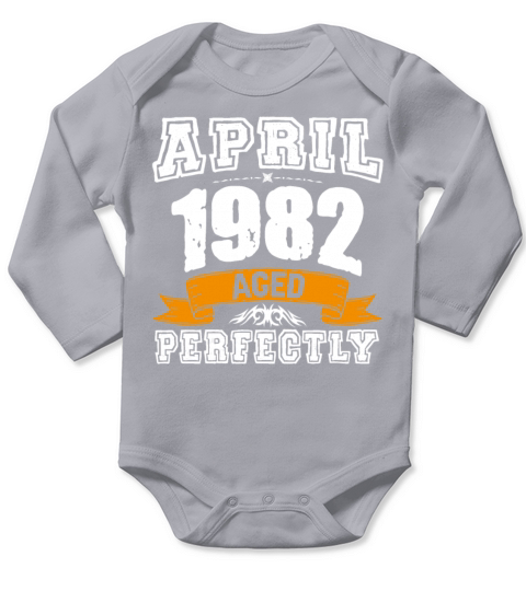April 1982 Vintage Birthday Present Long Sleeve Baby One-Piece