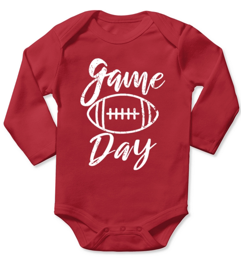 Game Day - Football - Throwback Design - Classic Long Sleeve Baby One-Piece