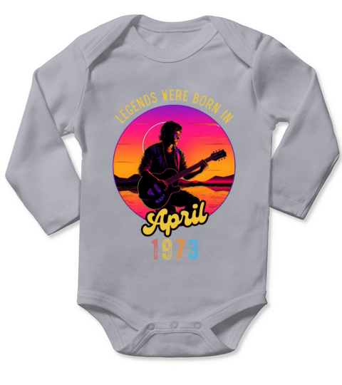 Legends guitar were born in april 2003 Long Sleeve Baby One-Piece
