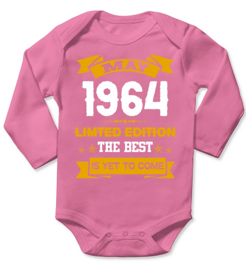 May 1964 Birthday Surprise Long Sleeve Baby One-Piece