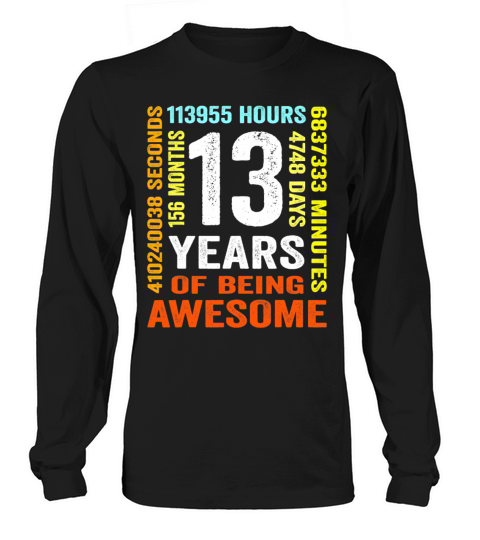 13th Birthday 13 Years Old Vintage 156 Months Boy Long sleeved Unisex