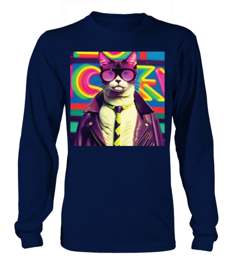 cat daddy black cat vintage eighties style Long sleeved Unisex