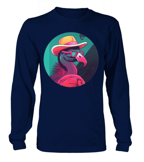 Flamingo Lovers Retro 80s 90s Style Long sleeved Unisex