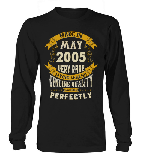 May 2005 Vintage Birthday Present Long sleeved Unisex