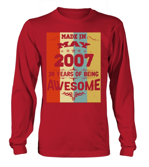 May 2007 Vintage Birthday Present Long sleeved Unisex