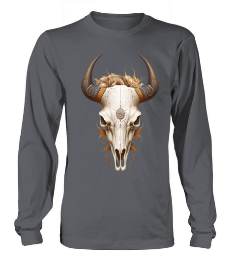 Western Cattle Skull Vintage Longhorn Cow Long Long sleeved Unisex