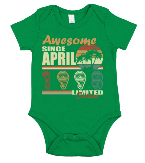 25th birthday April vintage 1998 vintage Short Sleeve Baby One-Piece