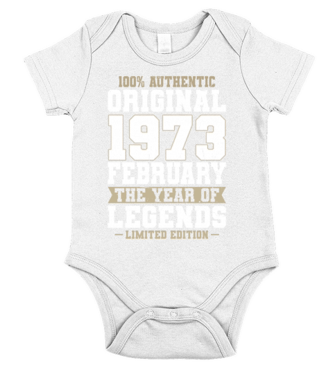 50th birthday february 1973 original 1973 Short Sleeve Baby One-Piece