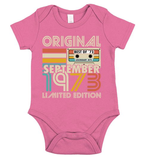 50th birthday september 1973 original 1973 Short Sleeve Baby One-Piece