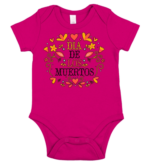 Dia De Los Muertos Day Of Dead Mexican Short Sleeve Baby One-Piece