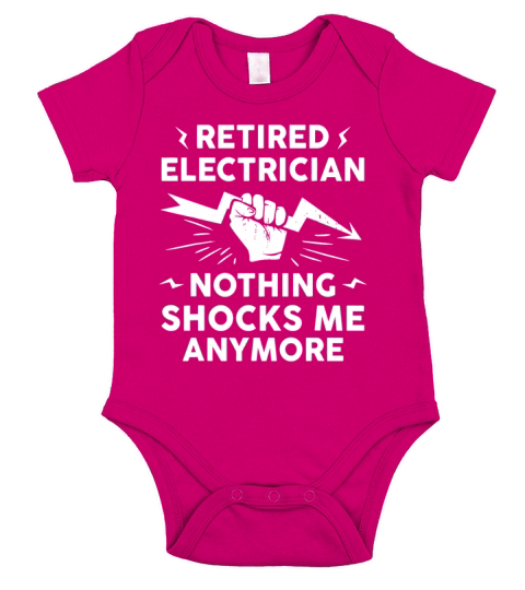 Electrician Retirement Art For Men Women Retired E Short Sleeve Baby One-Piece