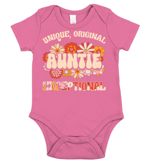 Floral Aunt Unique Original Exceptional Auntie Short Sleeve Baby One-Piece