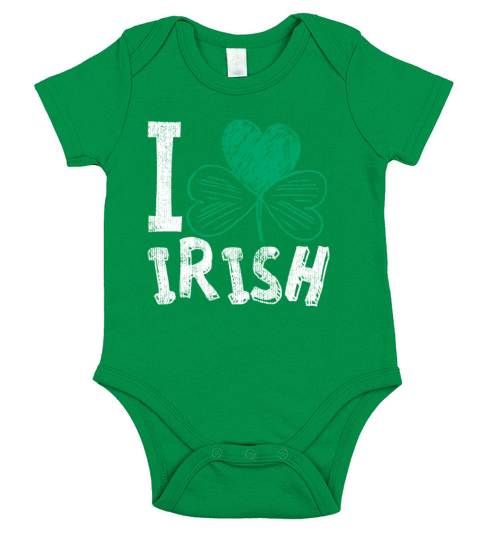 I love Irish retro vintage St Patricks Day Short Sleeve Baby One-Piece