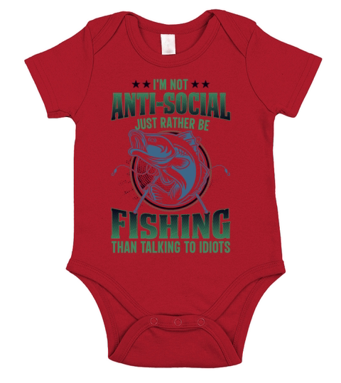 im not antisocial just rather be fishing Short Sleeve Baby One-Piece