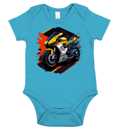 Motorcycle illustration Short Sleeve Baby One-Piece