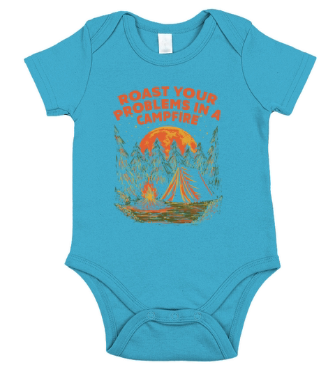 Roast Problems in a Campfire Positivity Camping Short Sleeve Baby One-Piece