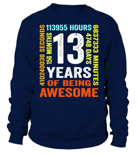 13th Birthday 13 Years Old Vintage 156 Months Boy Sweatshirt Unisex