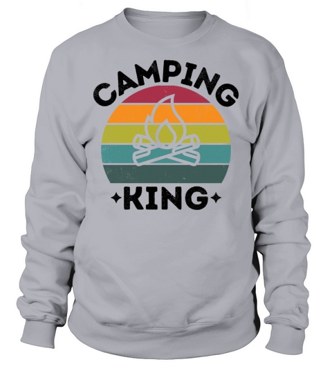 Camping King vintage retro colorful black Sweatshirt Unisex
