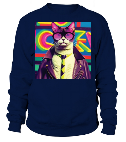 cat daddy black cat vintage eighties style Sweatshirt Unisex
