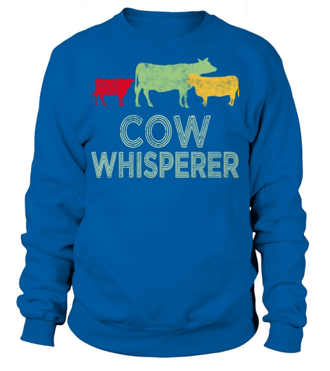 Cow Whisperer Retro Vintage Distressed Funny Sweatshirt Unisex