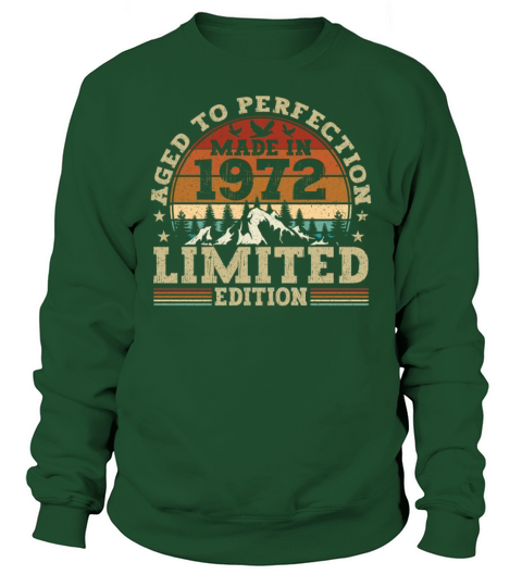Vintage 1972 Retro Birthday Gift Sweatshirt Unisex