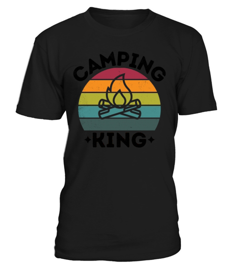 Camping King vintage retro colorful black T-Shirt Unisex