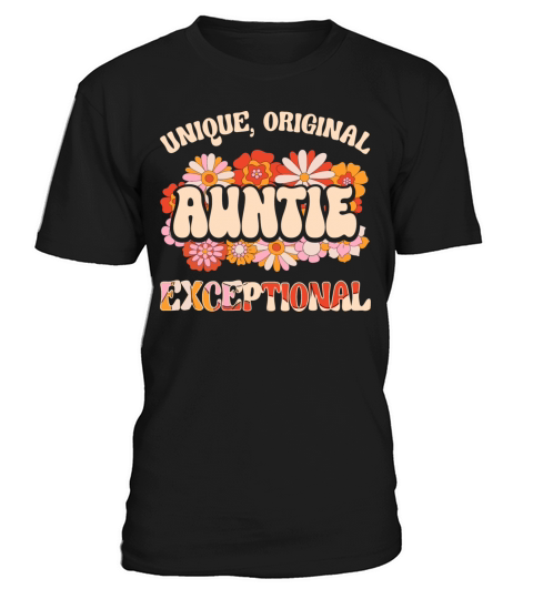 Floral Aunt Unique Original Exceptional Auntie T-Shirt Unisex
