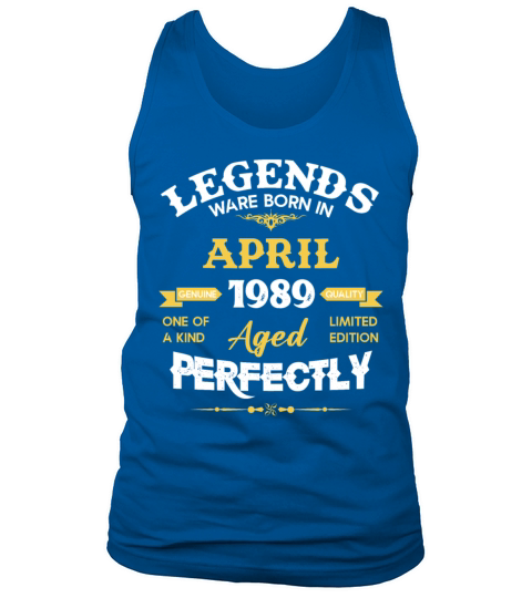 Vintage Aged To Perfection April 1989 Tank Top Unisex