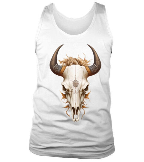 Western Cattle Skull Vintage Longhorn Cow Long Tank Top Unisex