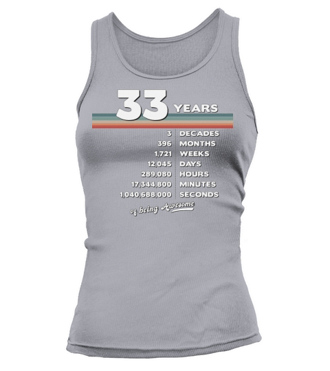 33rd Birthday Vintage 33 Years Old Retro 396 Tank top Woman