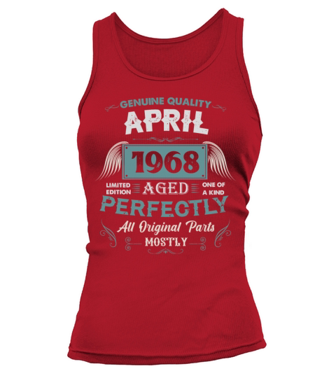 April 1968 Vintage Birthday Present Tank top Woman