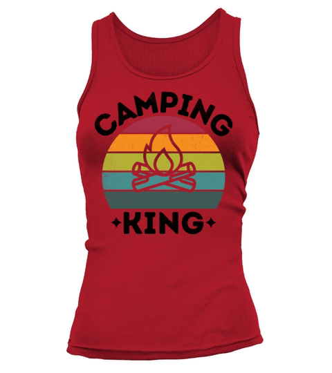 Camping King vintage retro colorful black Tank top Woman