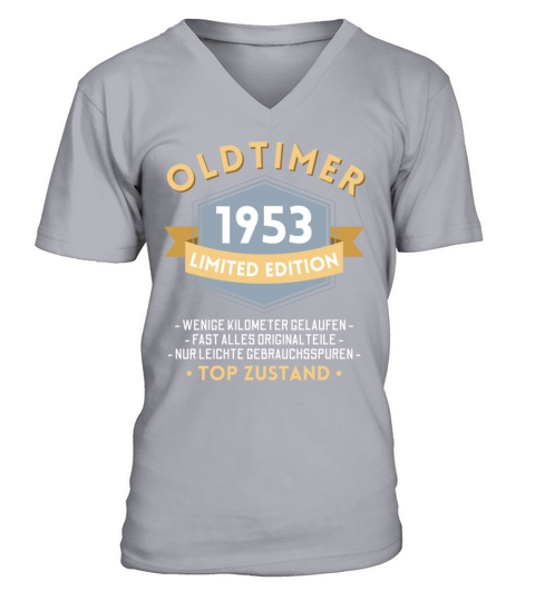 70th Birthday Vintage 1953 V-Neck T-shirt