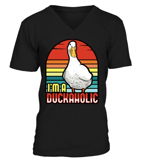 Ducks - Im A Duckaholic V-Neck T-shirt