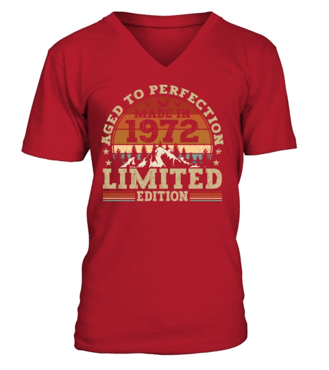 Vintage 1972 Retro Birthday Gift V-Neck T-shirt