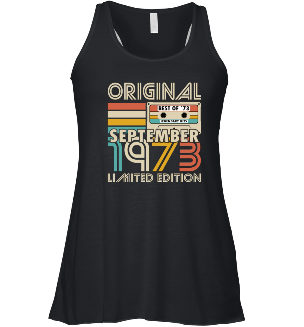 50th birthday september 1973 original 1973 Women's Flowy Tank Top