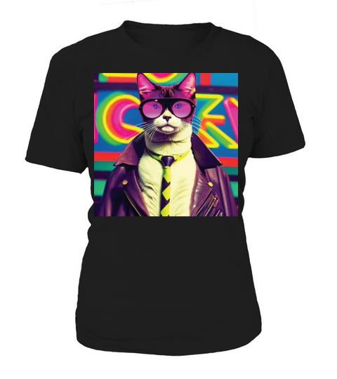 cat daddy black cat vintage eighties style Women's T-Shirt