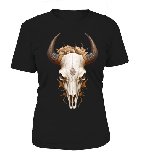 Western Cattle Skull Vintage Longhorn Cow Long Women's T-Shirt