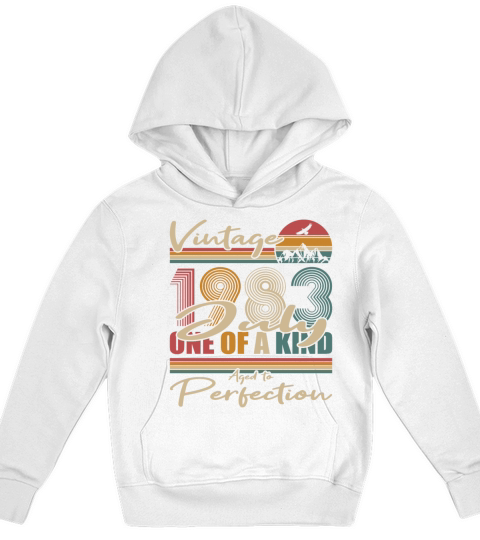 40th birthday july 1983 vintage 1983 Kids Hoodie