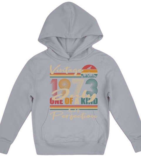 50th birthday july 1973 vintage 1973 Kids Hoodie