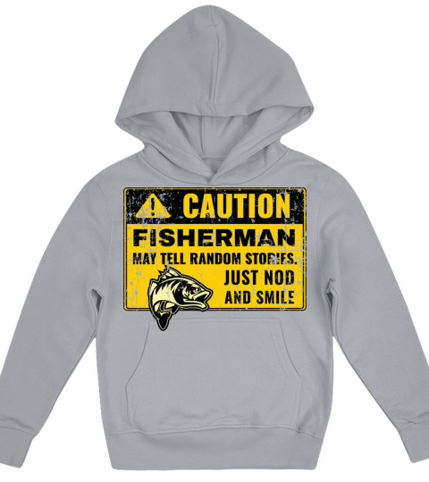 Caution fisherman may tell random stories Kids Hoodie