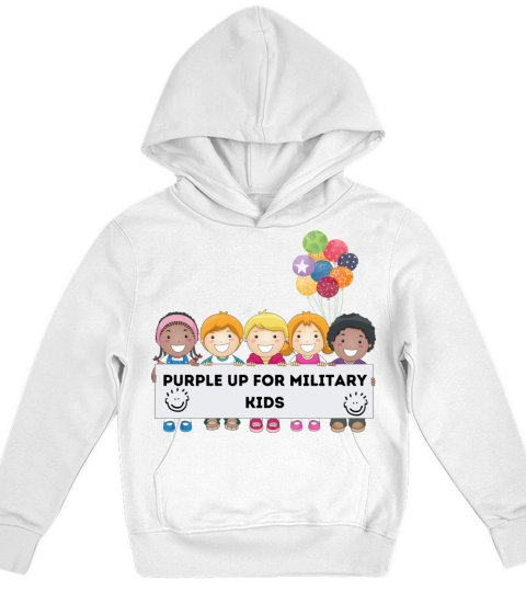 Purple up for military kids Rainbow Month Kids Hoodie