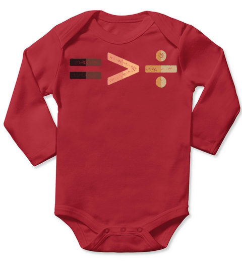 Equal Greater Than Divided Melanin Retro Apparel Long Sleeve Baby One-Piece