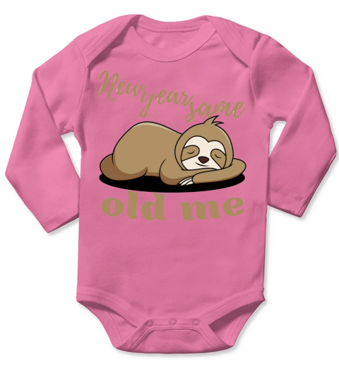 New Year Same Old Me Lazy Sloth Uglu Christmas Long Sleeve Baby One-Piece