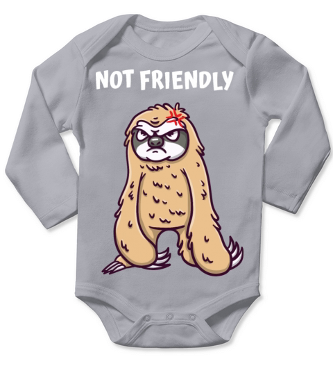 Not Friendly Funny Sarcastic Humor Sarcasm Introve Long Sleeve Baby One-Piece