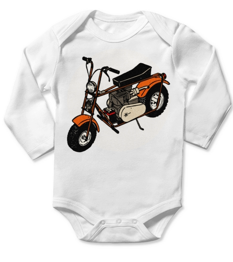 Vintage Trail Mini Bike Long Sleeve Baby One-Piece