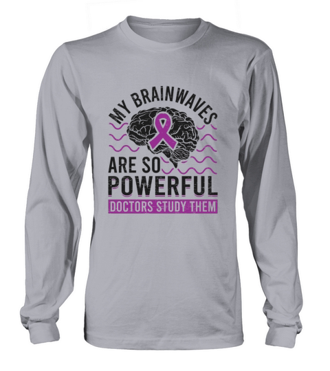 Brainwaves Brain Purple Ribbon Epileptic Epilepsy Long sleeved Unisex