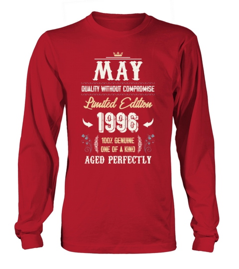 May 1996 Vintage Birthday Present Long sleeved Unisex
